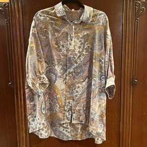 Lena button down silk blouse.